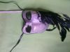 Hats / Tiara's / Masks - Feather mask on stick - black/white/silver